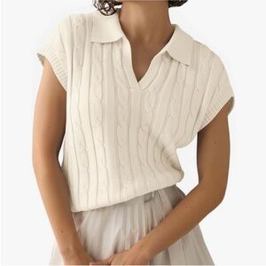 Elegant Cream Cable Knit Sweater